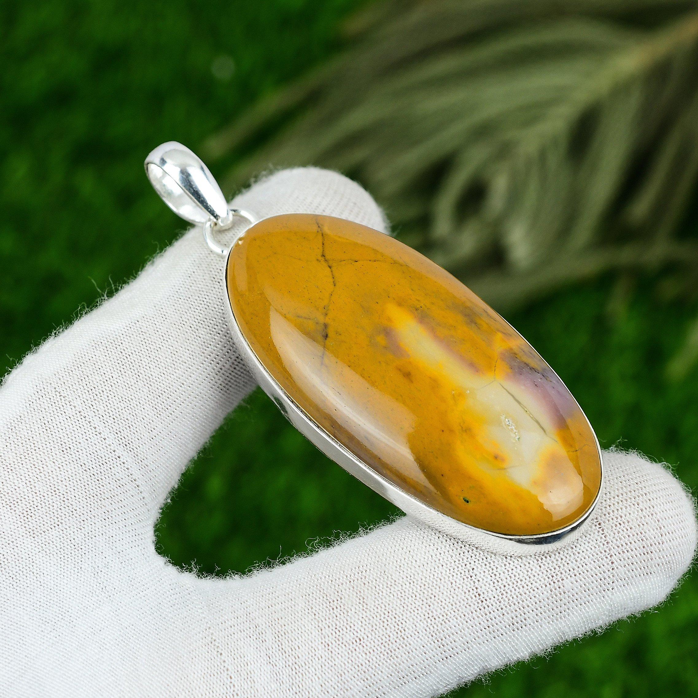 

Natural Mookaite Handmade Mother Birthday Bezel Boho New Pendant Sterling Silver