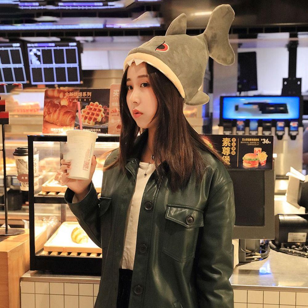 Gift For Children Halloween Costume Plush Shark Cap Animal Hat Performance Hat Cosplay Shark Hat