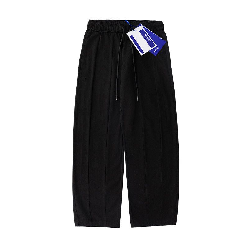 

Wassup Japan fashion Retro Cotton M White Gray Wide-Leg Pants Men s Loose Casual Fashion Brand High Street Split Pants Black M