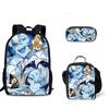 Biscuit Game Student Backpack Three Piece Set Shadow Milk Cookie Peripheral Children's Backpack Meal Bag Pencil Case Set