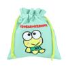 Sun-Star Stationery Sanrio Kero Kero Keroppi Pouch, Sagara Embroidery Cotton/Polyester Bag