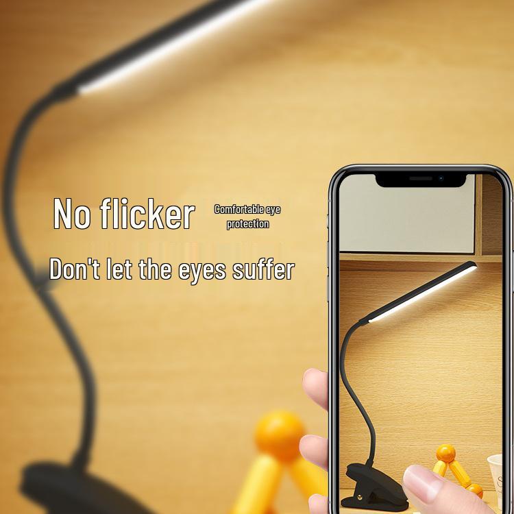 Black LED Desk Lamp with Eye Protection for Dorms and Bedrooms