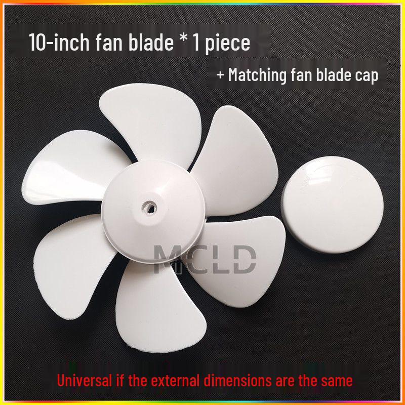 White Six-Blade Exhaust Fan Blades for Range Hood Ventilation, Available in 6/8/10/12 inches, D-Hole Design