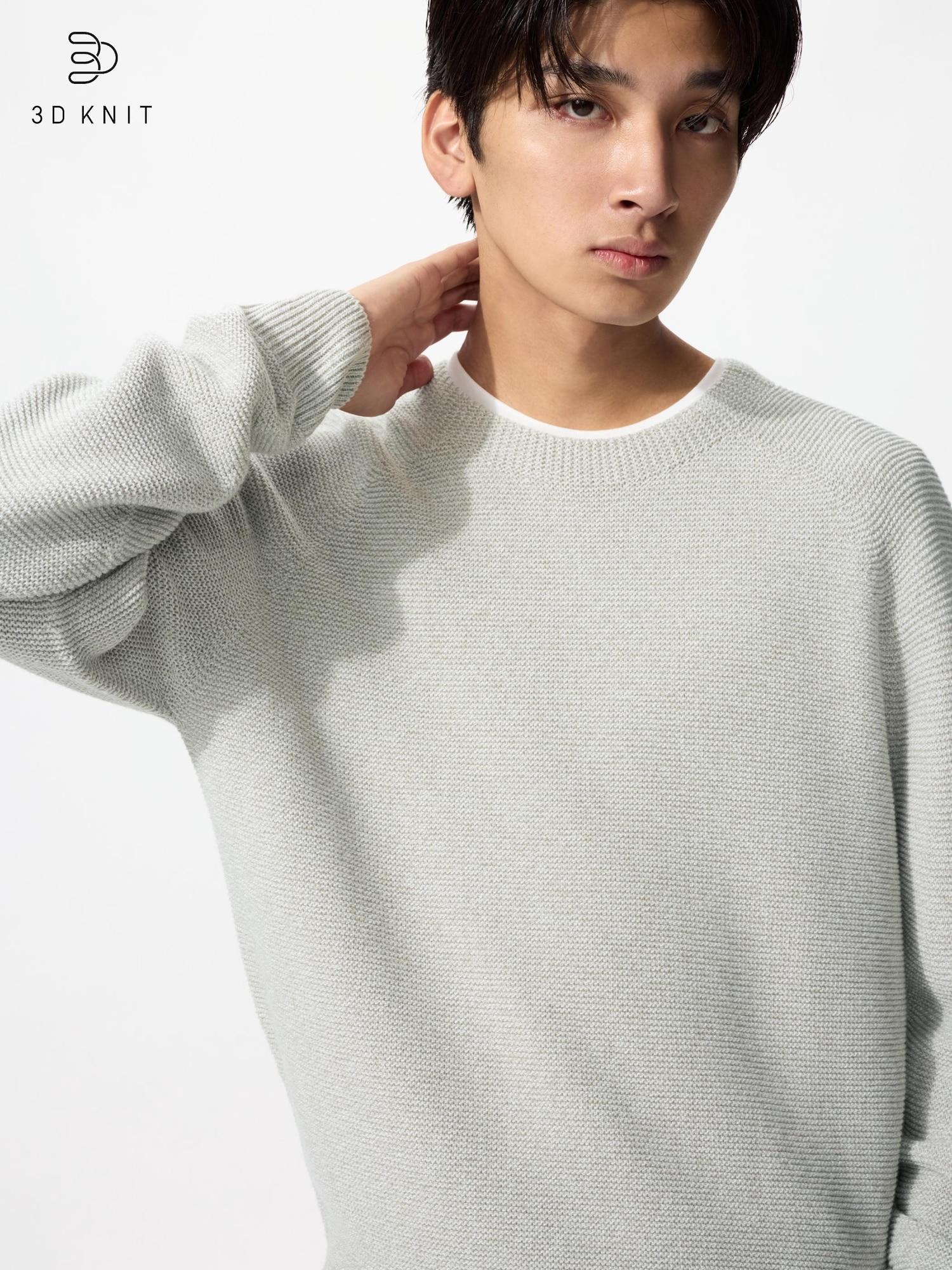 

Uniqlo Япония Стираемый 3D свитер с круглым вырезом 02 LIGHT GRAY/XS