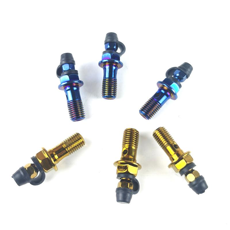 Motorcycle Accessories Brake Bleed Screw Banjo Bolt M10*1.25mm /1.0mm Oil Nozzle Throat Air Release Brake Caliper Cylinder Screw