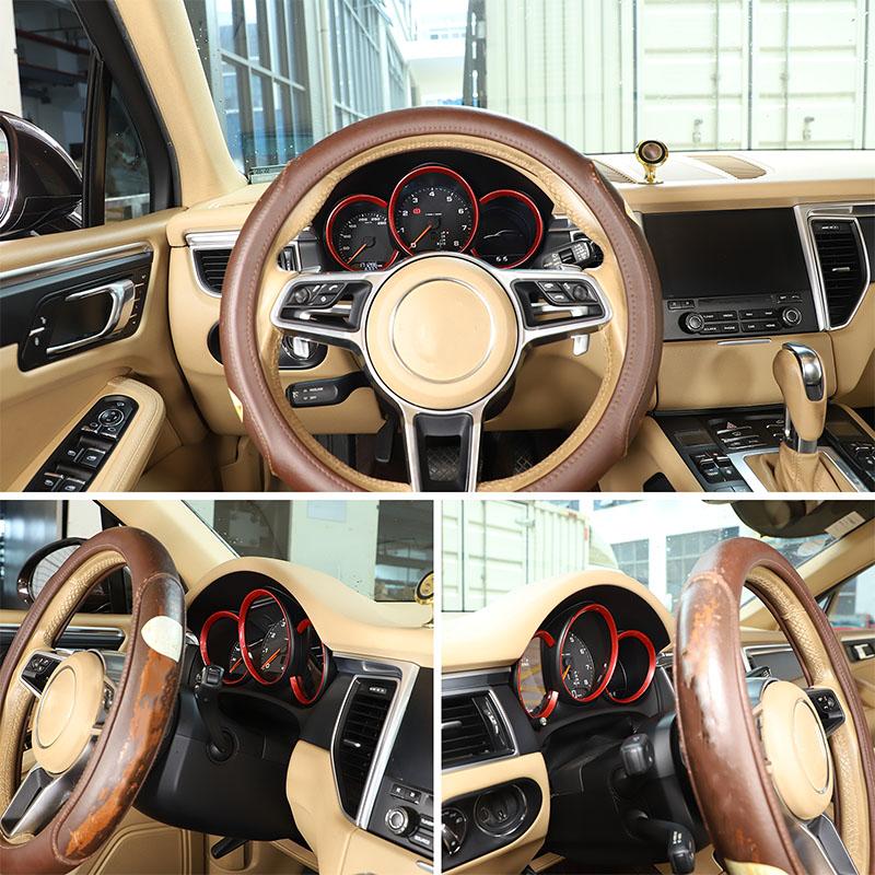For Porsche Macan 2014-2026 ABS Red Car Front Dashboard Decoration Frame Dial Ring Edge Styling Trim Auto Interior Accessories