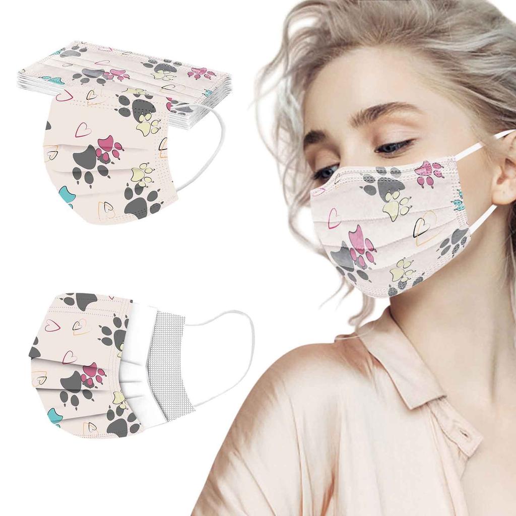 Mascherina Monouso per Adulti Donna Uomo Industriale 3 Veli con Elastici 10 Mascherine