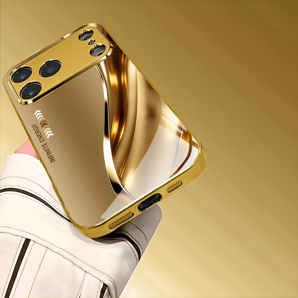 Sleek Gold Infinite Energy Cover For Iphone 17 Case Fashion Phone Cases Glass Phone Case for iPhone 17 16 15 14 13 12pm Pro Plus