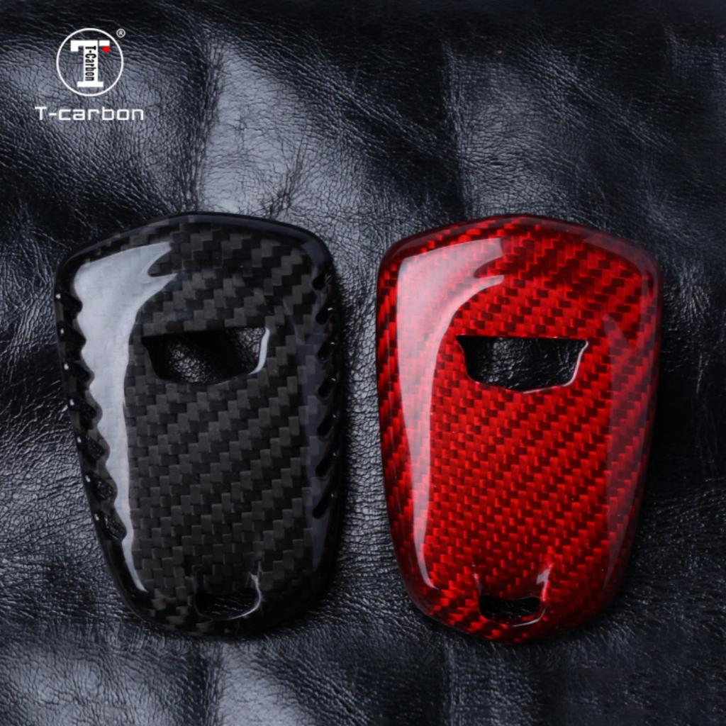 Carbon Fiber Car Key Case For Cts Xts Ats Sts Xt4 Xt5 Ct6 Srx T-Carbon Key Cover Accessories
