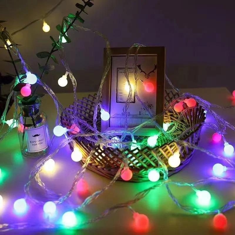LED Crystal Ball & Small Round Ball String Lights Waterproof Fairy String Lights Decorations for Indoor Party Wedding Christmas Tree Patio Decor