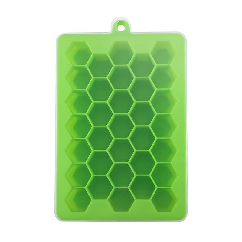 Bandeja de Hielo de Silicona de 33 Celdas Reutilizable Panal Casera Caja de Cubitos de Hielo Molde para Gelatina DIY Hielera de Silicona Molde de Bandeja de Hielo