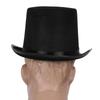 Unisex Black Felt Top Hat for Children and Adults Dress Up Accessory for Magician or Ringmaster Theme Party