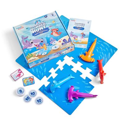 Learning Resources Hammerhai Zahlenjagd Rechenspiel, Mathespiel, Addition und Subtraktion, 95658, Authentisch