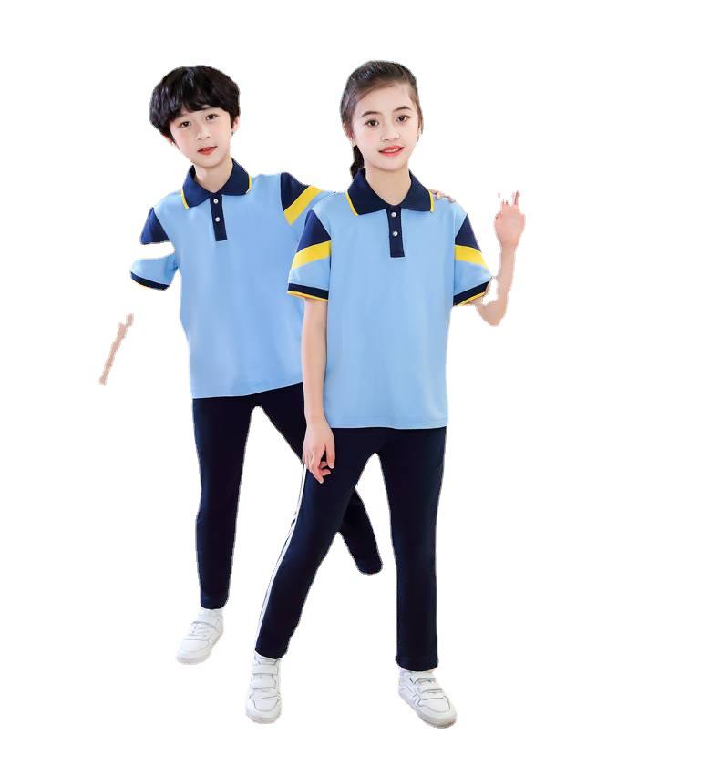 Summer School Uniform Set: Kindergarten To Middle School, Short Sleeve Two-Piece for Sports and Classes