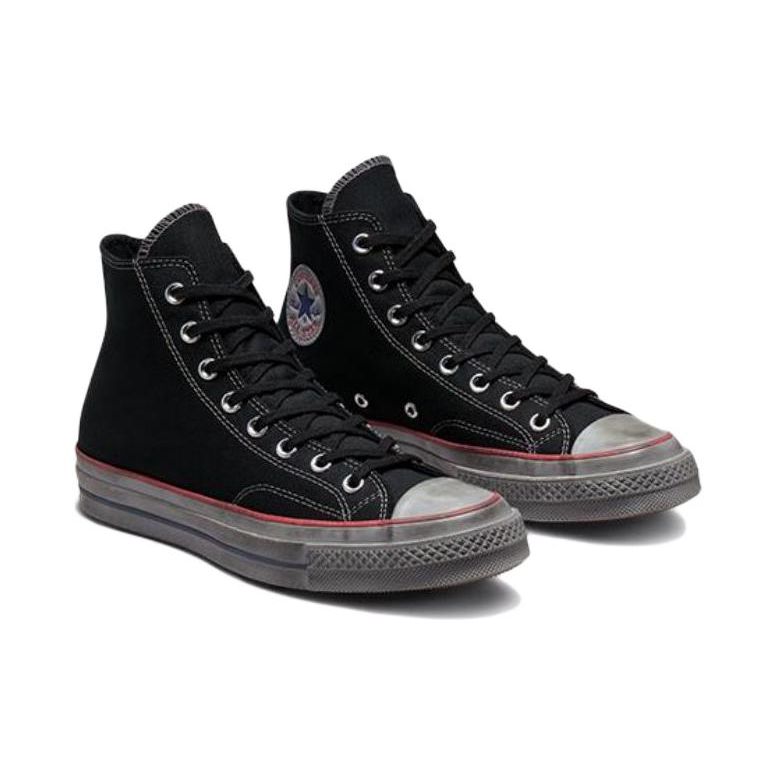 Converse Chuck 70 Chuck Taylor All Star Distressed High-Top Canvas Sneakers Unisex Sneakers Black 172668C