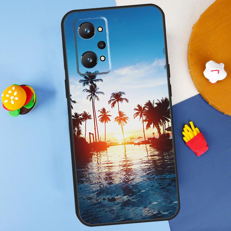 Summer Beach Sunset Palm Tree For Realme 11 10 12 13 14 Pro Plus GT 5 6 6T GT7 Pro C61 C53 C51 C21Y C25S C55 C67 C75 Case
