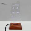 Light-up Guitar Pick Holder Acrylic Pick Holder with Wooden Base Electric Guitar Headstock Shape Pick Holder for Multiple Picks Storage And Display