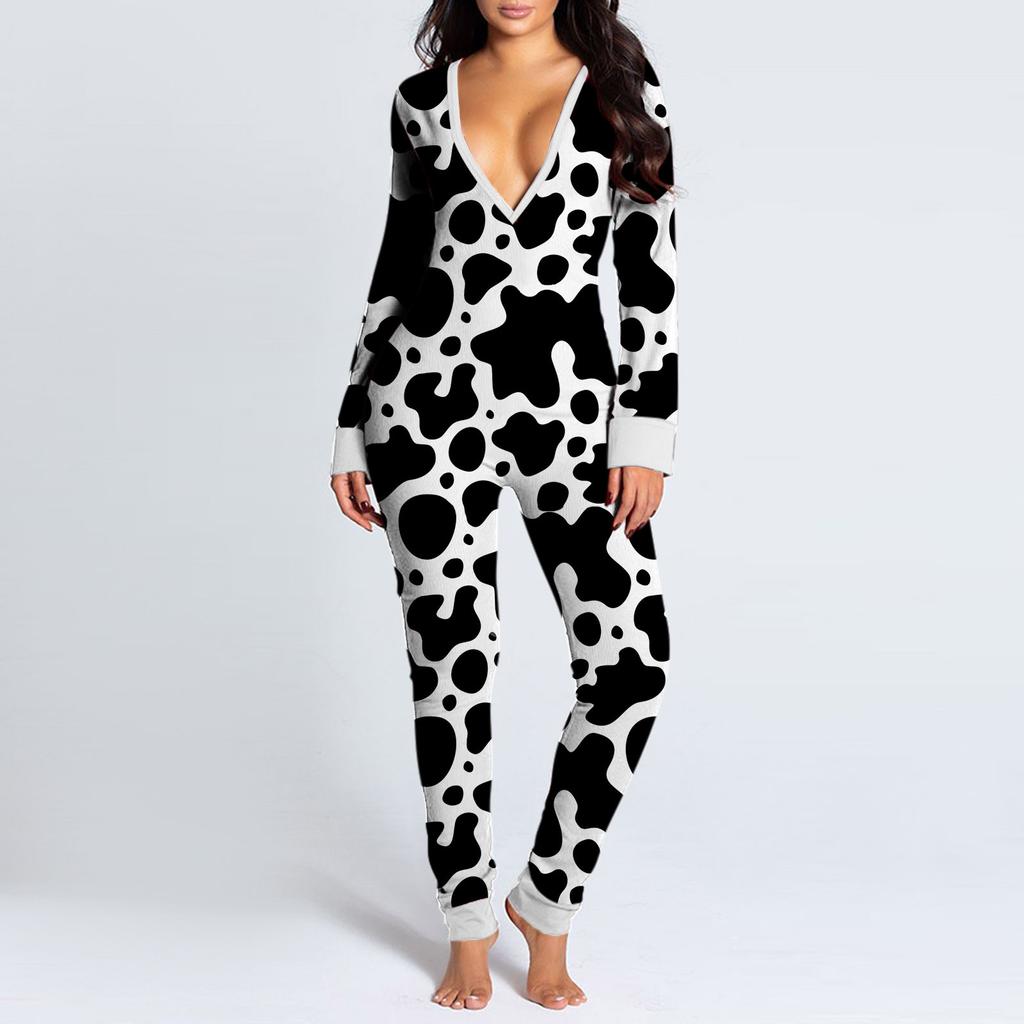 Women's Button-down Front Functional Buttoned Flap Adults Jumpsuit