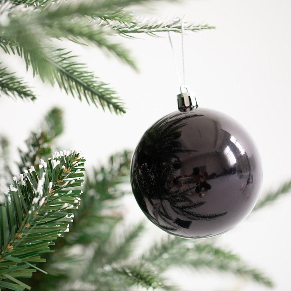4/6Pcs 6/8/10cm Black Christmas Ball PVC Christmas Home Decoration  Shopping Mall