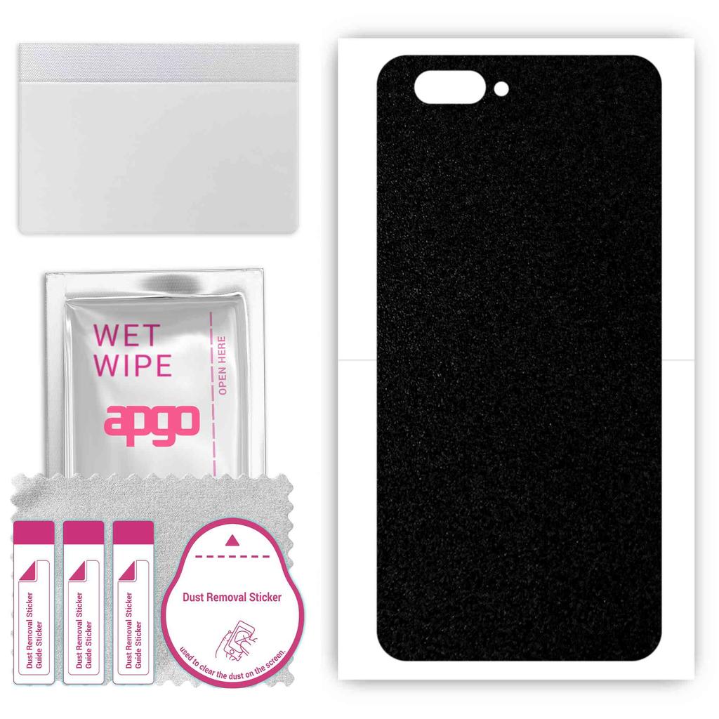 apgo Protective Skin Sticker for the Back Compatible with Doogee Y7 Plus, Wrap Film, Foil, Vinyl - Pattern Matte Black