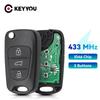 KEYYOU 3 Buttons Remote Key Flip Folding Fob For Hyundai YF Sonata I20 I30 IX35 Avante Kia K2 K5 Sportage 433MHz ID46
