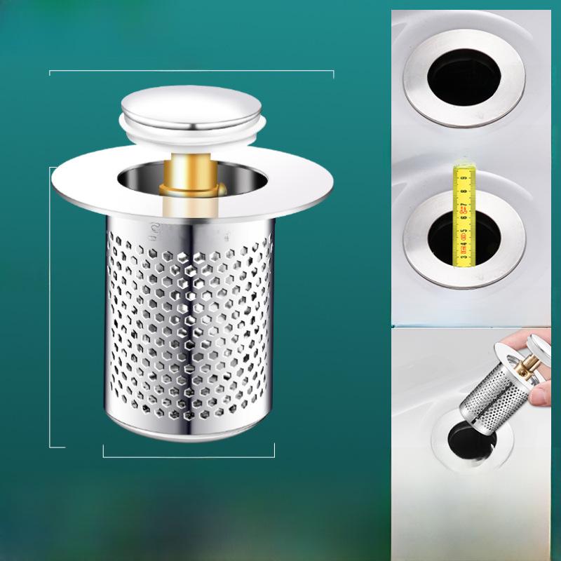 Bonde d'évier pop-up avec filtre à mailles et bouchon anti-odeurs