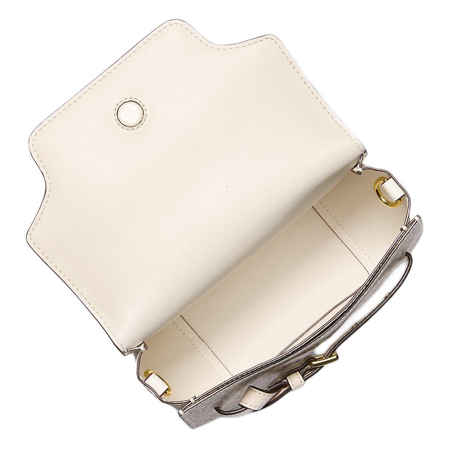 Michael Kors MK Emilia Classic Monogram Coated Canvas Shoulder Crossbody Bag Small Women Bags Beige 35S2GU5C1B-CREME-MULTI-LEGER
