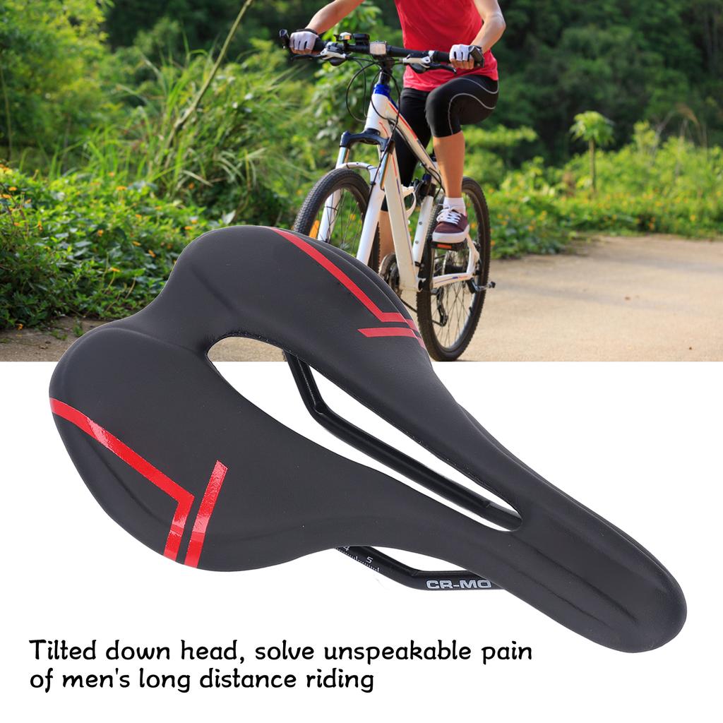 Mountain Bike Saddle Cushion Microfib  PU Lth  Hollow Brthable for Road Riding