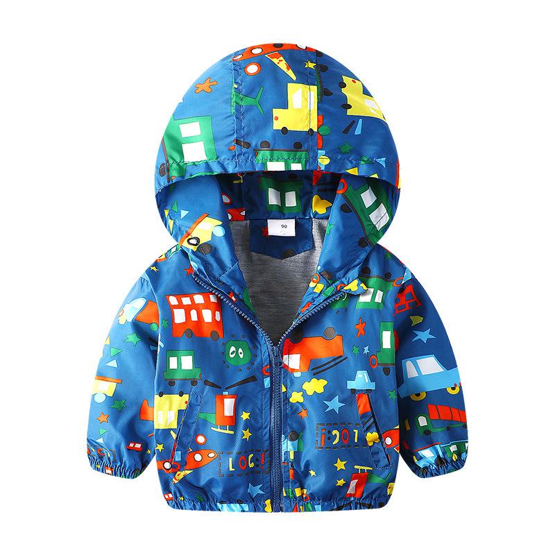 Spring and Autumn children's clothing, wind boys full of dinosaur coats, cartoon windproof jacket