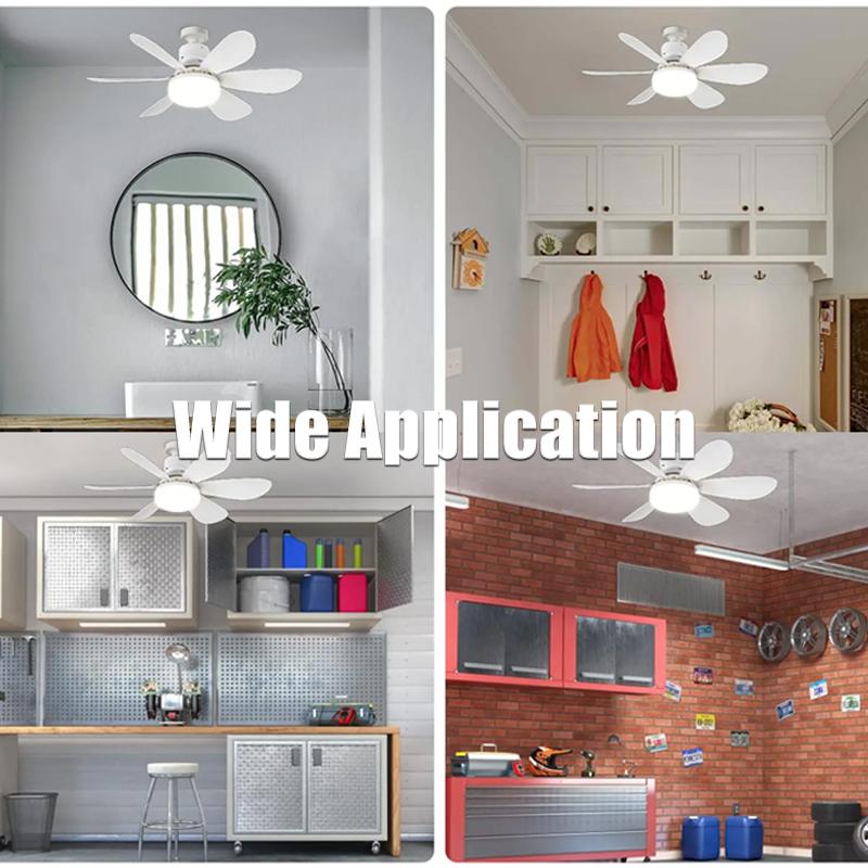 E27 Base LED Ceiling Fan Light Wireless Remote Control Smart Fan Light 42cm 52cm Home-use Ceiling Fan Room Office Study Kitchen