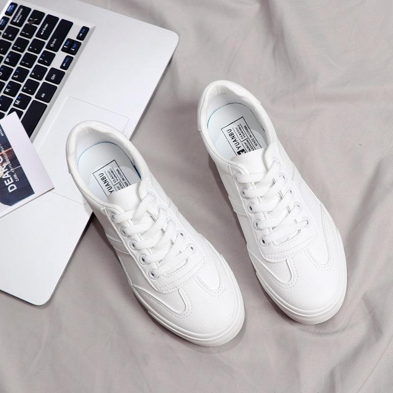 Neue Atmungsaktive Low-Top Schuhe aus Weichem Leder Schwarz Damen-Sneakers Studenten Schnürschuhe Skateboard-Schuhe Ganz Schwarz Arbeitsschuhe