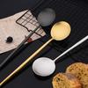 2Pcs Salad Service Set Matte Silver Cutlery Set Spoons Forks Long Handle Large Fork Stainless Steel Dinning Server Set