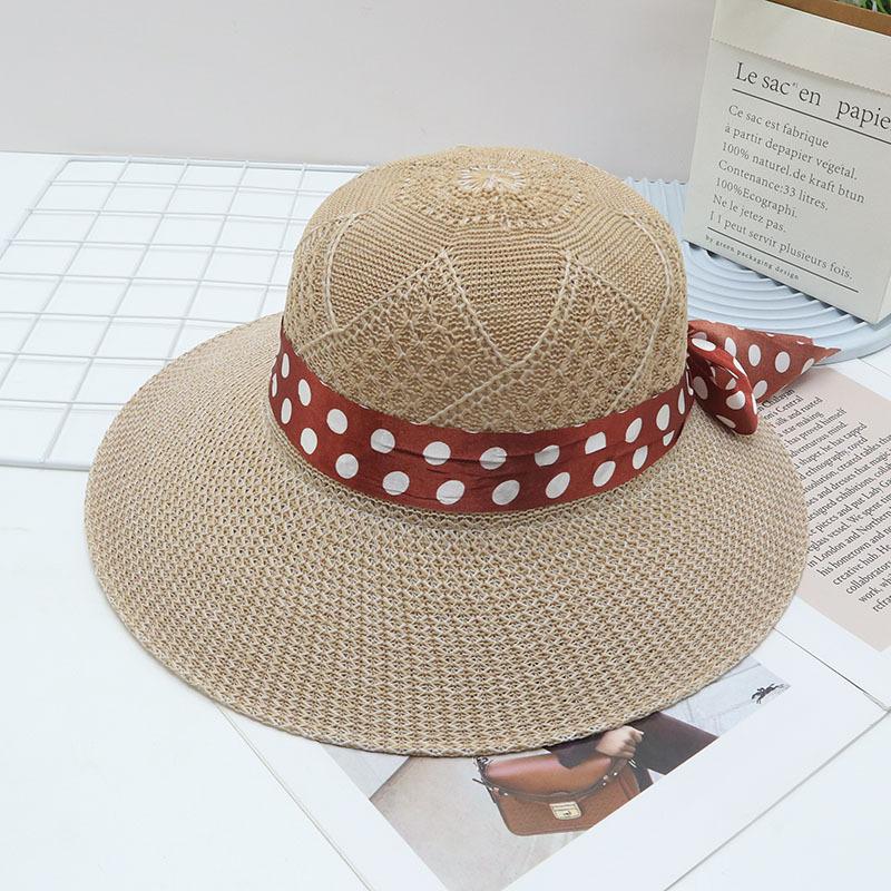 Straw Straw Hat Women's Big Eaves Beach Hat Summer Shading Sun Hat Outdoor Travel Seaside Spring and Autumn Versatile