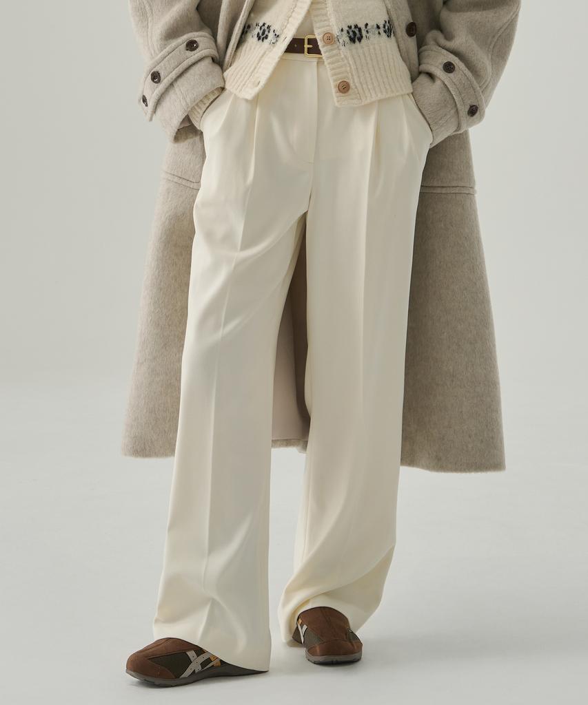 Deuloupisumeon Tosti Brushed Double-Pleat Wide Slacks [Charcoal]