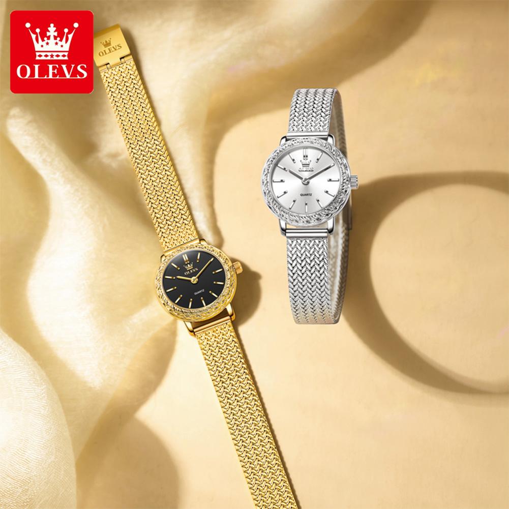 OLEVS Women's Watches Simple Fashion Original Watch Stainless Steel Mesh Strap Waterproof Luminous Watches For Women