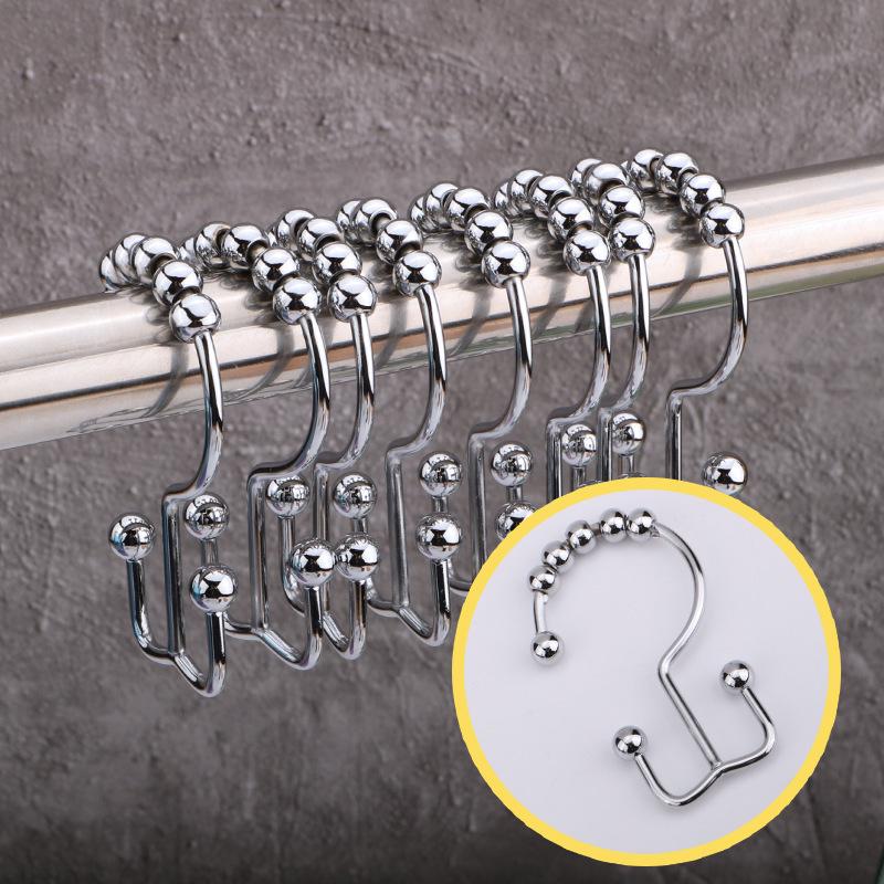 Stainless Steel Roller Ball Shower Curtain Hooks