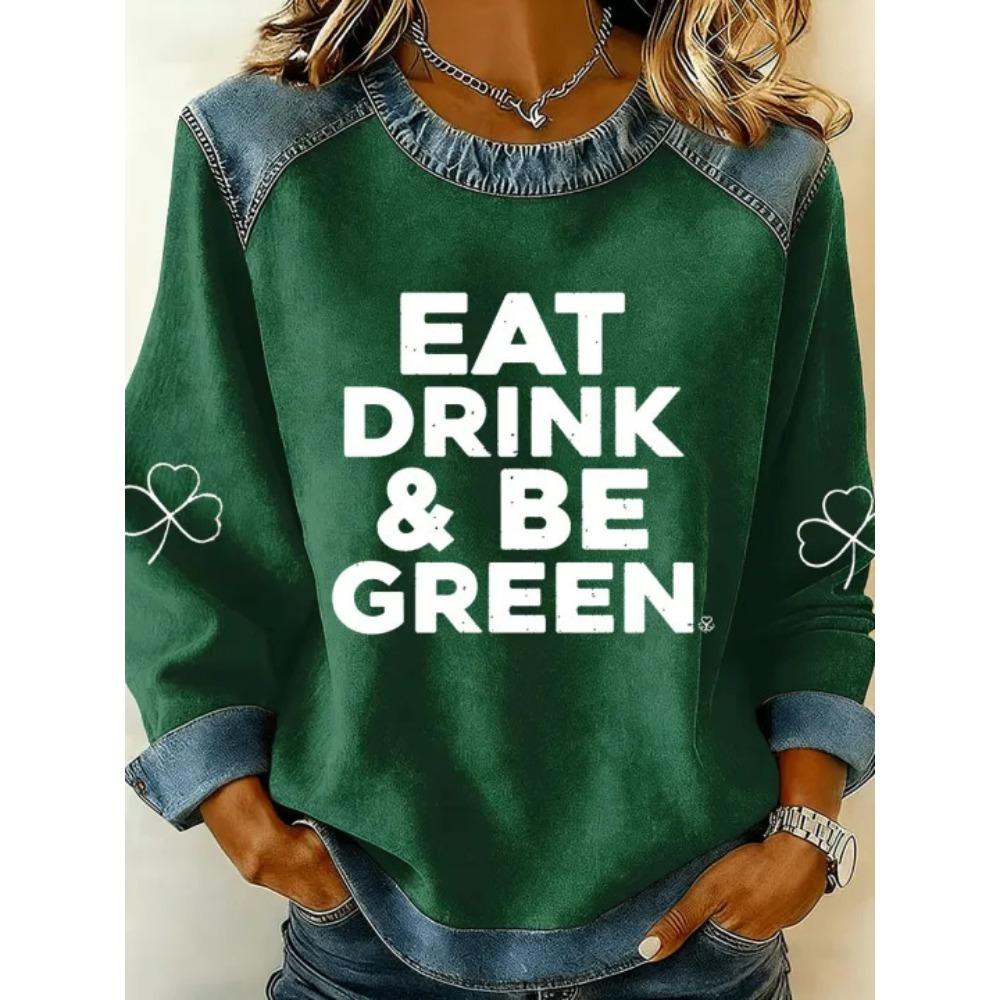 Autumn Fashionable Comfortable Casual Versatile Loose Women's Multi Color Printed Round Neck Long Sleeved T-Shirts