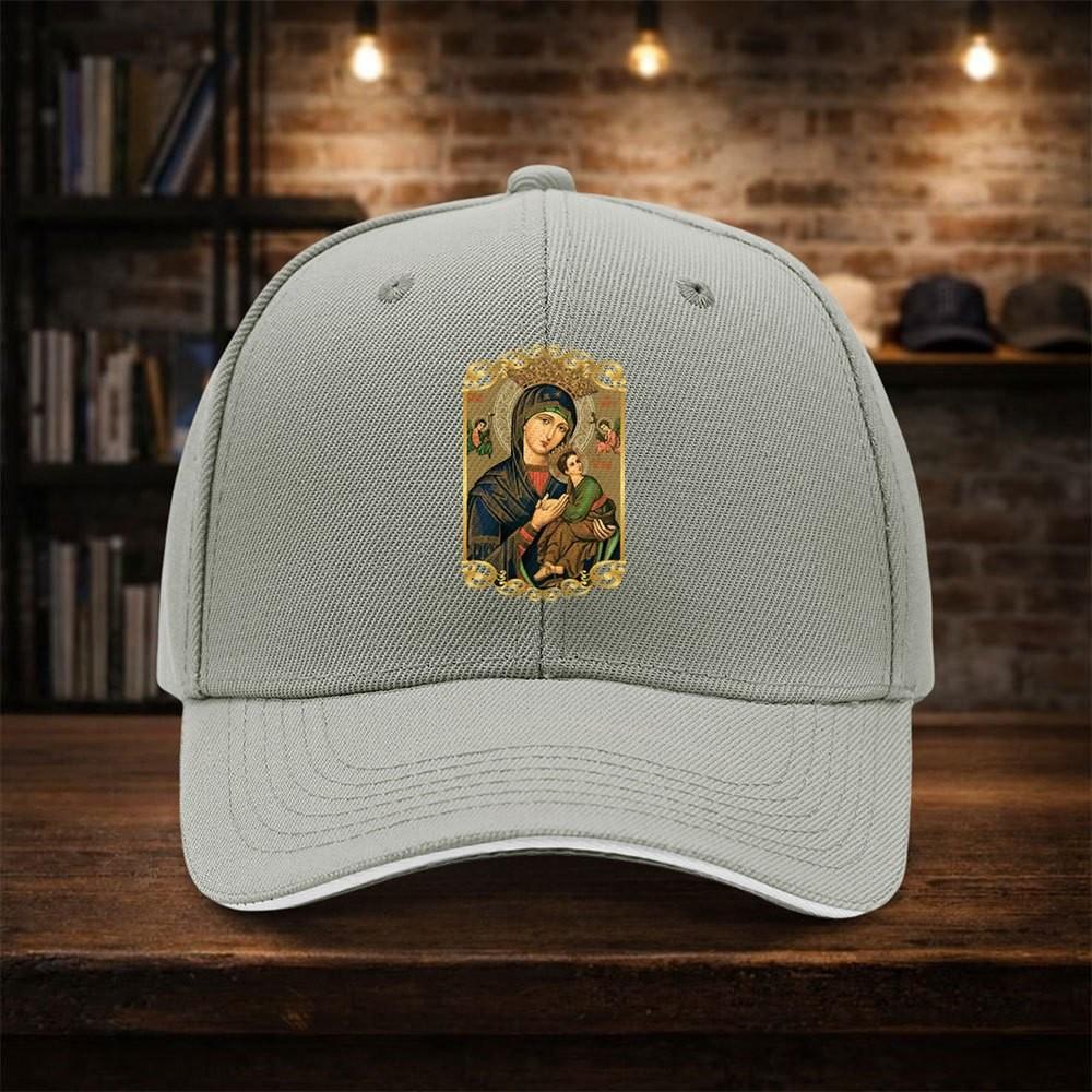 Cappellino da Baseball Icona Madonna con Bambino Poliestere Leggero Regolabile Unisex Cappello Casual
