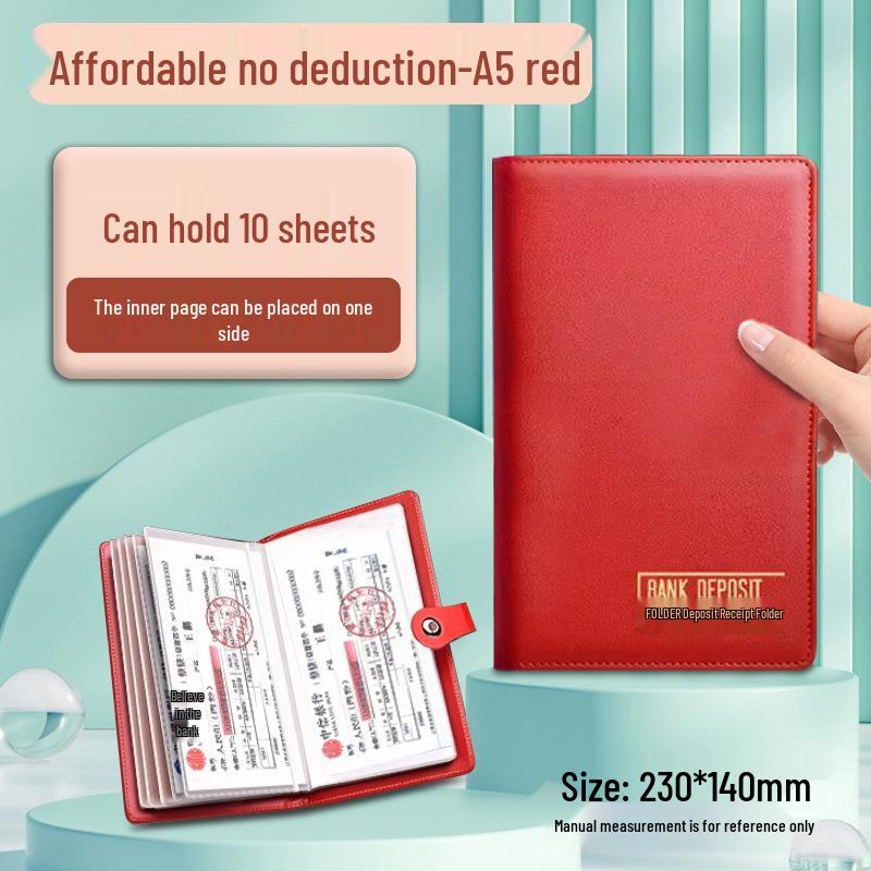 Multifunctional Large Deposit Certificate and Money Holder Clip for Bank Use