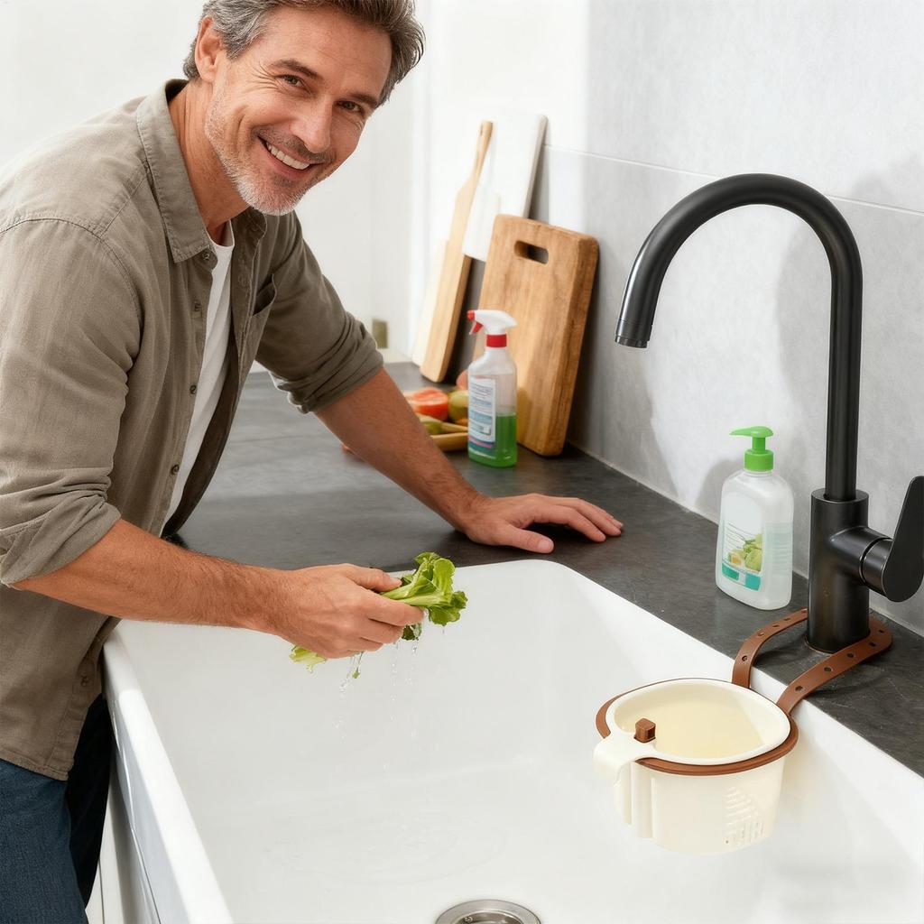 New Sink Drain Strainer Basket Adjustable Kitchen Sink Organizer With Filter Vegetable Fruit Drainer Storage Rack Kitchen Gadget