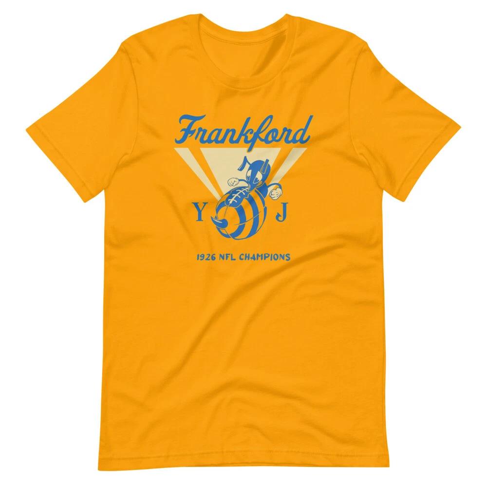 FRANKFORD YELLOW JACKETS 1926 NFL CHAMPIONS Tee Short-Sleeve Unisex 100% Cotton T-shirt Mens Tees Top 3XL