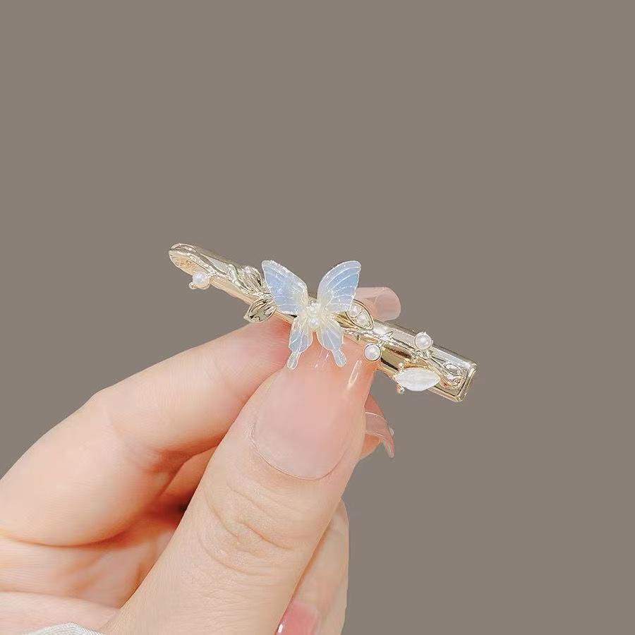 Korean Amethyst Rhinestone Butterfly Hair Clip for Ponytails and Top Clips