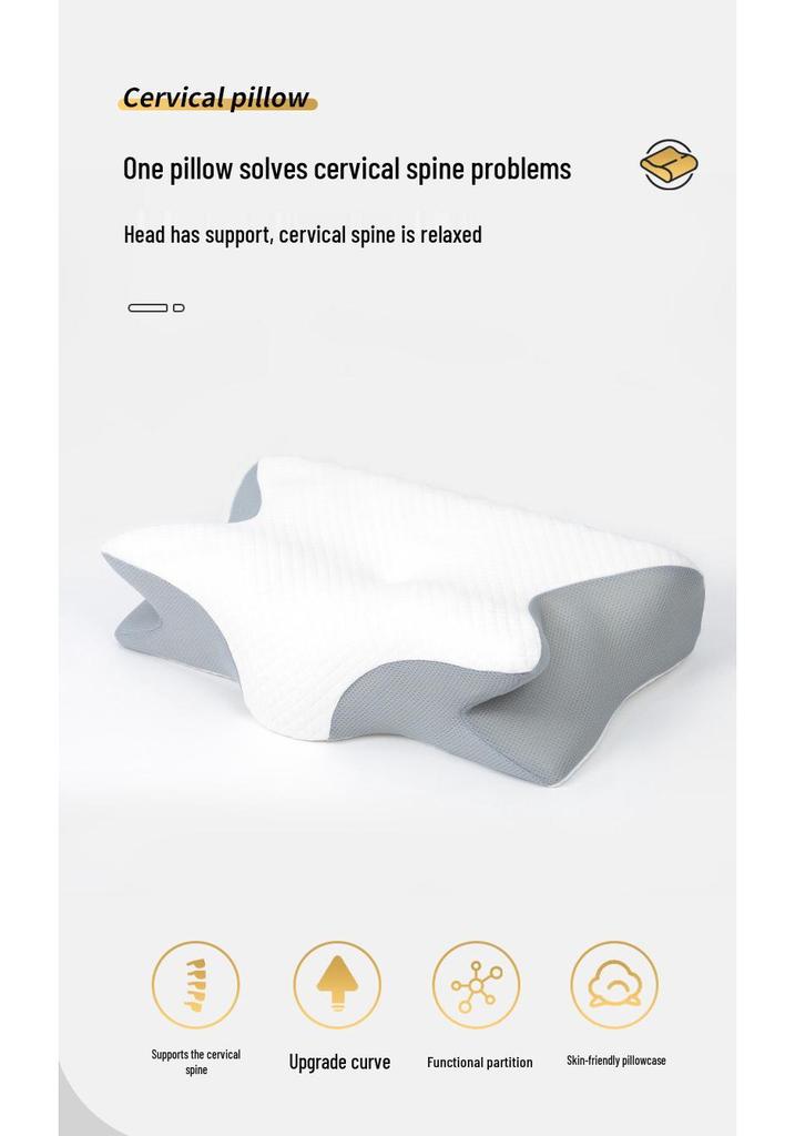 Slow Rebound Memory Foam Cervical Pillow - Neck Support and Pressure Relief Pillow