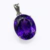 37Ct Certified Natural Purple Tourmaline Pendant Oval Cut 925 Sterling Silver AI-23-NS