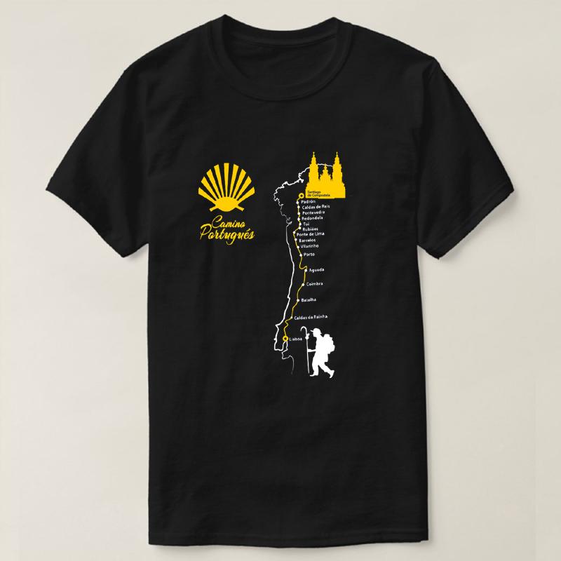 Camino de Santiago Portugal TShirt New 100 Cotton Short Sleeve ONeck Harajuku Casual Mens Tshirt Streetwear S
