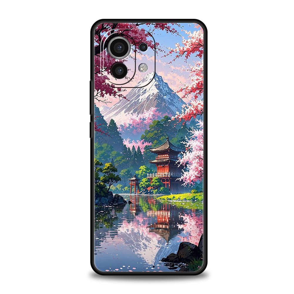 Japanese Anime Landscape Art Phone Case For Xiaomi 15 14 13 12 Lite 14T 13T 12T Pro Poco X7 X6 X5 X4 X3 NFC F7 F6 Pro Cover