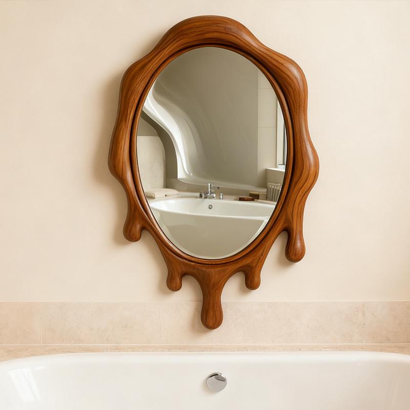 

Настенное винтажное художественное зеркало в американском стиле, креативное зеркало для гостиной, зеркало для туалетного столика неправильной формы, спальня 50X90CM