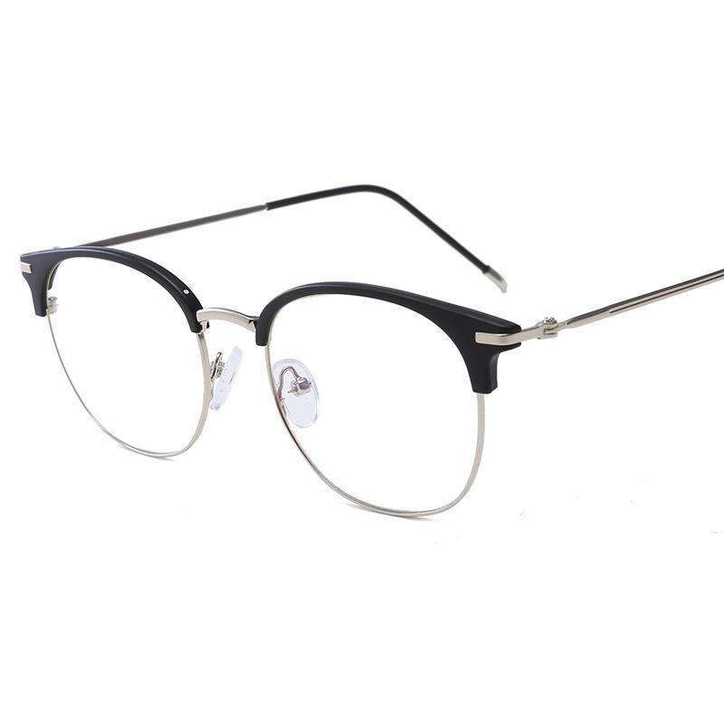 Latest Stylish Personality High-quality for Women and Man Round Shape Classic Style Metal Half-frame Ultra-light Men Women Flat Eyeglasses