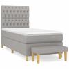 3137365 vidaXL Divan Bed with Mattress Light Grey 90x200 Cm Fabric