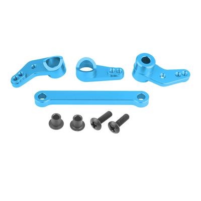 Aluminium Alloy Steering Servo Saver Complete for FS 53633 51805 51806 1 10 Scale RC Car (Blue)